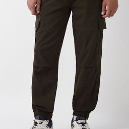 Bewakoof Men's Chocolate Brown Oversized Cargo Jogger Pants-image-63