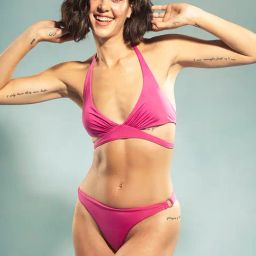 Trove Label Fushia Blended Solid Bikini-image-35