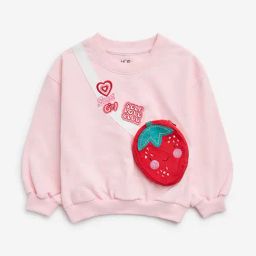 HOP Kids by Westside Light Pink Pouch Detailed Sweatshirt-image-33