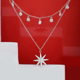 Touch925 925 Silver Enigmatic Eight Star Necklace-image-20
