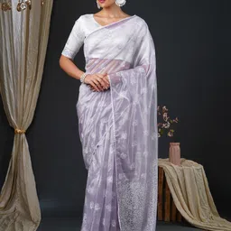Anouk Floral Embroidered Organza Saree-image-71