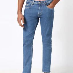 Peter England Blue Cotton Regular Fit Jeans-image-92
