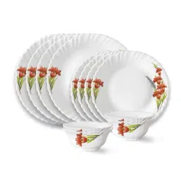 Larah by Borosil Iris Fluted White Opalware 12 Pieces Dinner Set-image-47