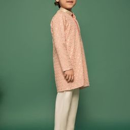 VASTRAMAY Boys Embroidered Regular Thread Work Kurta with Pyjamas image 2