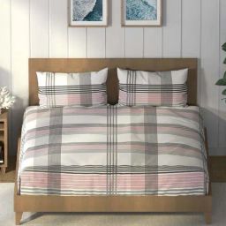 Nautica Raymarine Red & Grey Cotton 160 TC King Bedsheet with 2 Pillow Covers-image-35