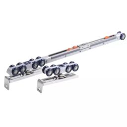 GEZE 8 Wheel Hanging Door Sliding Fitting Soft Close, SS Finish Zinc+SS Body and 100 Kg Load Capacity, 8115702 (With Accessories)-image-67
