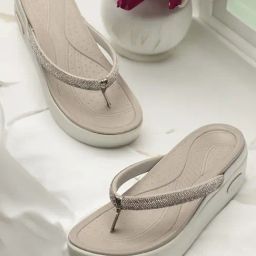 Elle Women's Grey Thong Wedges-image-94