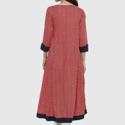 YASH GALLERY Red Printed A Line Kurta image 2
