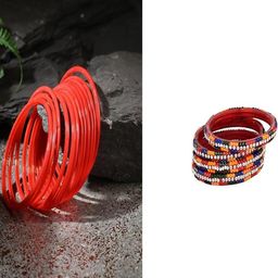 SOMIL Set Of 16 Red Alloy Artificial Stones and Beads Antique Bangles-image-56