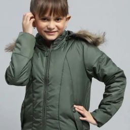 Monte Carlo Girls Dark Olive Quilted Full Sleeves Jacket-image-59