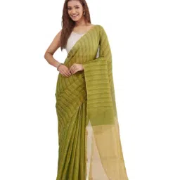 Fabindia Olive Woven Design Saree-picture-15