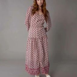 American Eagle Maroon Regular Fit Printed Dress-picture-34