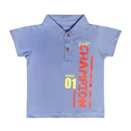 Bodycare Kids Lavender Cotton Printed Polo T-Shirt-image-43