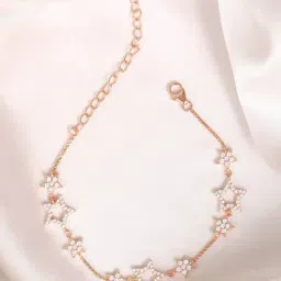 Zavya 925 Silver Stellar Spark Rose Gold Plated Bracelet for Women-image-28