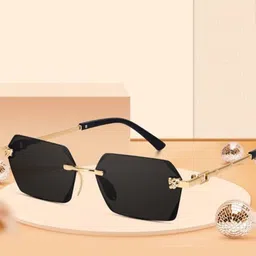 RICH CLUB Unisex Square Sunglasses with UV Protected Lens-image-13