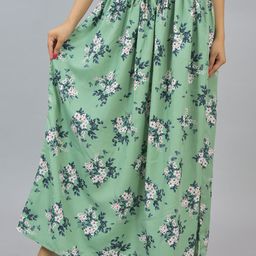 Girly Girls Women Floral Printed Flared Maxi Skirt-image-95
