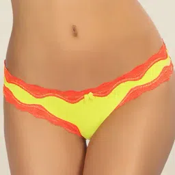 Candyskin Yellow & Red Lace Thong Panty-picture-41