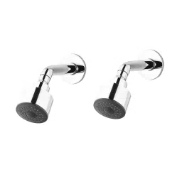 CLINTON 3 inch Round ABS Silver and Black Wall Mount Shower with Arm 9 inch (Pack of 2)-17