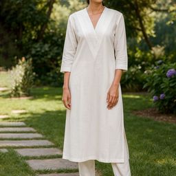 Bitterlime Women Regular Pure Cotton Kurta with Trousers-picture-49