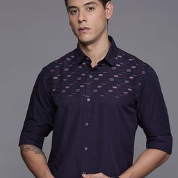 Louis Philippe Sport Cotton Super Slim Fit Opaque Printed Casual Shirt-image-67