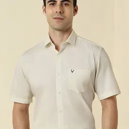 Allen Solly Slim Fit Printed Spread Collar Half Sleeves Pure Cotton Formal Shirt-image-30