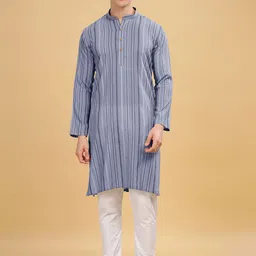 Anouk Men Striped Thread Work Kurta-15