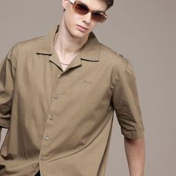 FCUK Relaxed Fit Drop-Shoulder Sleeves Pure Cotton Casual Shirt-picture-49