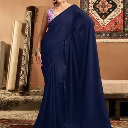 KALINI Gotta Patti Saree With Unstiched Blouse Piece-19