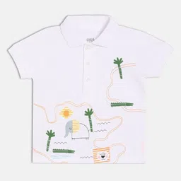 MINI KLUB Boys Printed Polo Collar Pure Cotton T-shirt-picture-47
