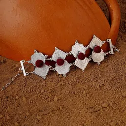 TEEJH Women Handcrafted Silver-Plated Bangle-Style Bracelet-image-38