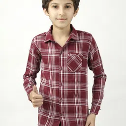 BEARSOUL Boys Tartan Checks Checked Cotton Casual Shirt-picture-6