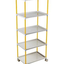 Little One's Multipurpose 5 Plastic Shelf Storage Rack Shoe Rack with Wheels (Unbreakable Material) Tray 5-28