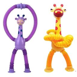 Sanjary Telescopic Suction Cup Giraffe Toy, Unique Cute Animal Design Stretchy With Lights Toys for kids Pack of 2  (Color May Vary)-11