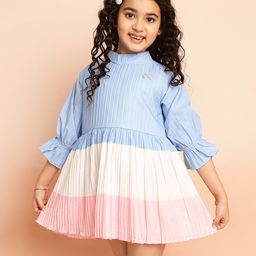 ISHTI  Three Fourth Sleeves Pleated  Top - Multi Colour-image-32
