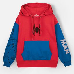 Nap Chief Pure Cotton Marvel Avengers Featuring Full Sleeves Spider Printed Hoodie - Red-picture-38