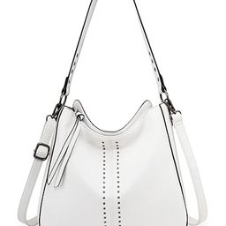lycheebags Hobo Purse Made of Vegan Leather Shoulder Bag for Women - White-image-92
