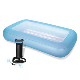 Bestway Inflatable Swimming Pool for Kids , Kids Bath Tub , Water Tub , Kids Pool , Baby Pool , Water Pool with Air Pump , Garden andSummer Party Pool (Blue)-24