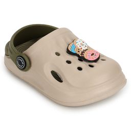 TRUFFLE COLLECTION Perforated Clogs With Donuts Charm - Sand Green-image-0
