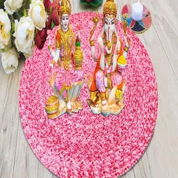 LADLI JEE Pink Printed Round Table Placemat-37
