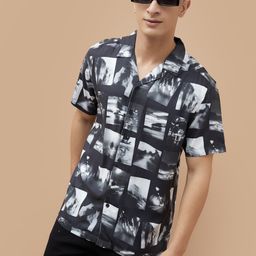 Fame Forever by Lifestyle Men Abstract Printed Cuban Collar Cotton Casual Shirt-picture-47