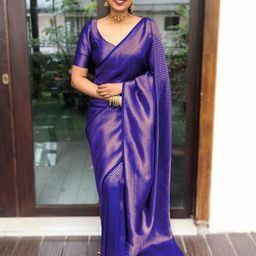 VILLE FASHION Woven Design Zari Art Silk Kanjeevaram Saree-picture-36