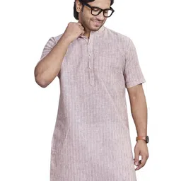 Authentics Striped Band Collar Straight Kurta-picture-33
