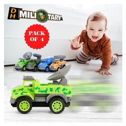 Fiddlerz Push And Go Combat Vehicle Toy Pack Of 4 - Multicolour image 2