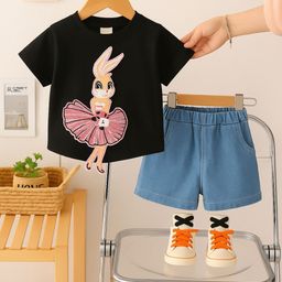 Googo Gaaga Girls Printed T-shirt with Shorts-picture-42