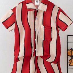 ALANTA Kids-Unisex Red Cotton Blend Clothing Set-image-76