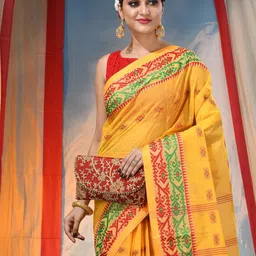 DESH BIDESH Ethnic Motifs Pure Cotton Saree-image-72