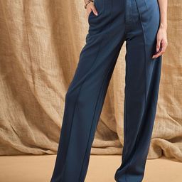 SASSAFRAS Women Straight Fit High-Rise Pleated Trousers-image-90