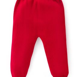 Babyhug Knit Full Sleeves Front Open Sweater Set with Cap & Stripes Design - Red & White image 4