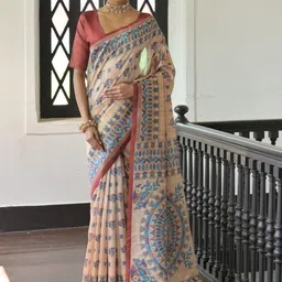 KALINI Floral Printed Tussar Saree-picture-42