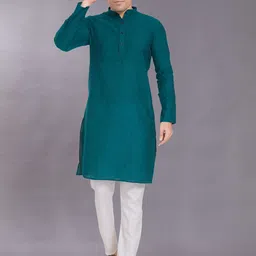 DIVISIVE Men Cold-Shoulder Sleeves Thread Work Kurta-picture-21